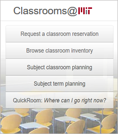 Screenshot of the Institute's room booking utility